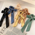 Satin Bows Hair Scrunchie Girls' Scarf for Women Girls Ponytail Holders Elastic Fabric Hair Bands Rope Elastic Hair Ties
