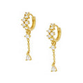 Gemnel Pretty Design High Grade Zircons Suitable Size 925 Silver Gold Hoop Long Chain Earring