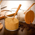 Factory Wholesale High Quality Kitchen Glass Jar Container With Wooden Lid for Sugar Salt Pepper