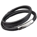 High-quality Hand Woven Genuine Leather Bracelet Multilayer Stainless Steel Rope Bracelets Wholesale Jewelry Gift