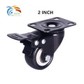 Set of 4pcs Brake Caster Wheels 2inch PVC Double Ball Bearing Zinc Plated for Warehouse & Supermarket Use