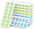 Easy-Release Silicone Flexible 14-Ice Cube Trays with Spill-Resistant Removable Lid