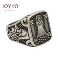 Punk Skull Jewelry Mason Ring for Men Stainless Steel Masonic Jewels Square Titanium Man Finger Rings