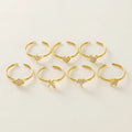 Wholesale New Vintage Fashion Stainless Steel Rose Gold Plated Trendy Shiny Zircon Open Adjustable Butterfly Ring Certified