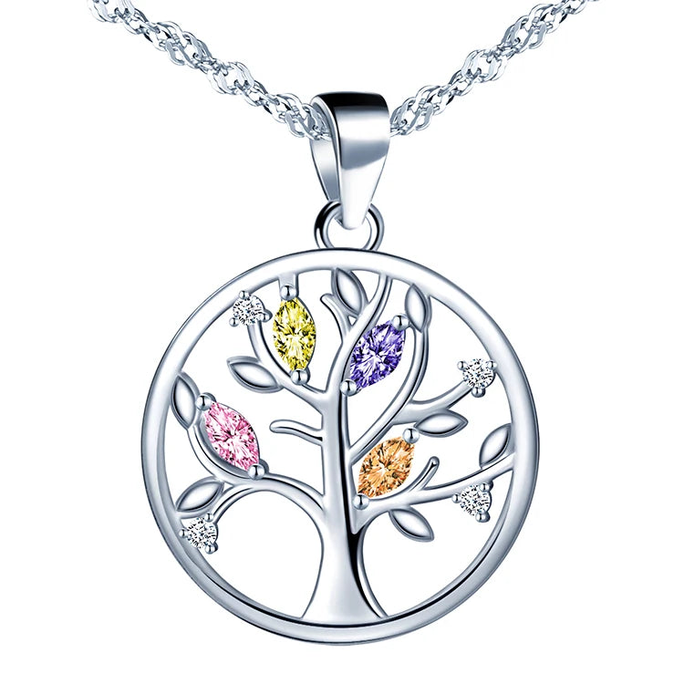 MOQ 1pc Hot Selling Mothers Day Gifts 925 Sterling Silver Tree of Life Pendant Necklace