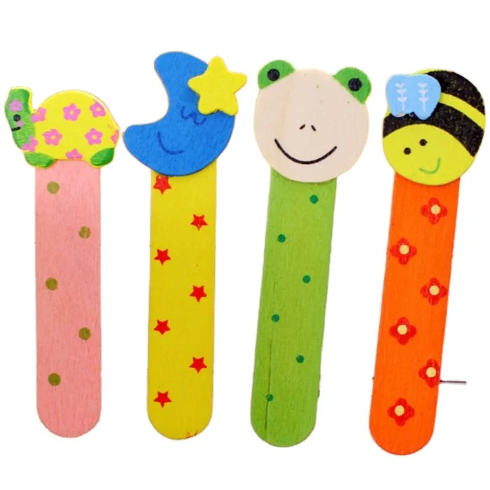 Cartoon Wood Design Cute Print Personalised Paper Light Bookmarks