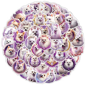 50PCS Funny Cute Pet Cartoon Samoyed Princess Dog Stickers