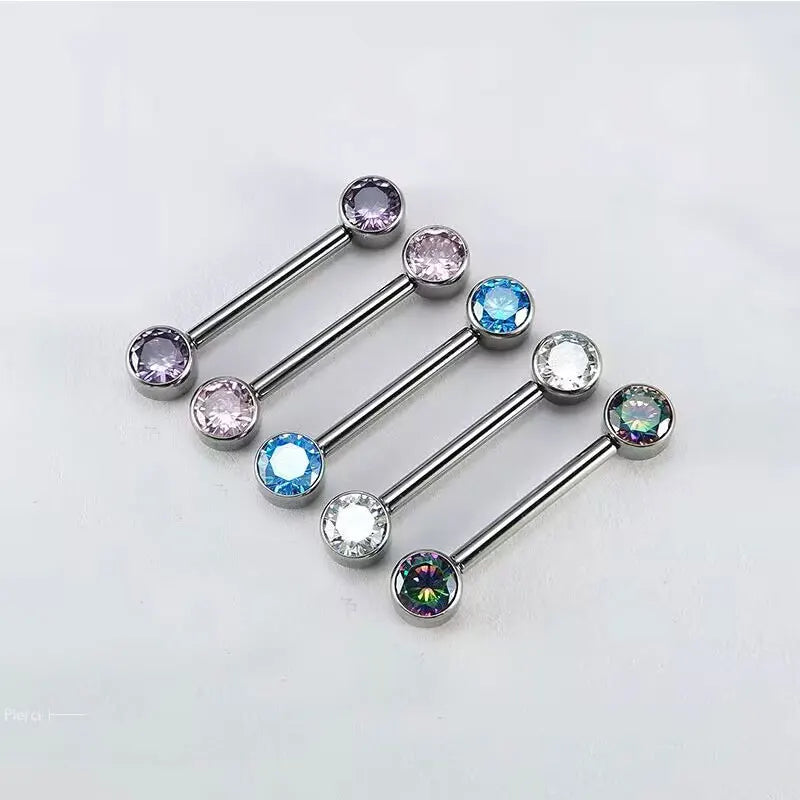 Wholesale Highly Customizable Titanium Internal Forward Zircon Straight Nipple Shield Piercing Rings Body Jewelry Fine Jewelry