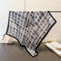 Geometry Printed Silk Feeling Headscarf Office Ladies 70*70CM Lightweight Small Square Scarf Plaid Pattern Silk Polyester Shawls
