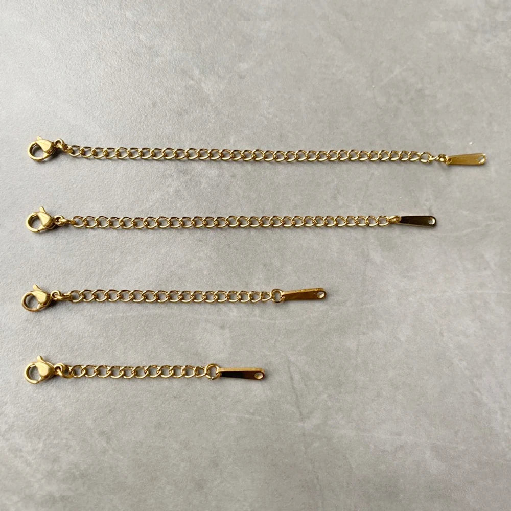316L Stainless Steel Making Accessories 14K Gold 3cm 5cm  8cm 10cm  with Lobster Link Chain Extender DIY Jewelry Findings