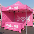 Custom Promotional Pop up Outdoor Sublimated pink Square Canopy  Tents for Events Easily Assembled Free Design  Aluminium Frame
