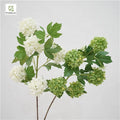 Wholesale 5 Heads Artificial Silk Snowball Small White Green Hydrangea for Wedding Home Party Table Decorative Flowers