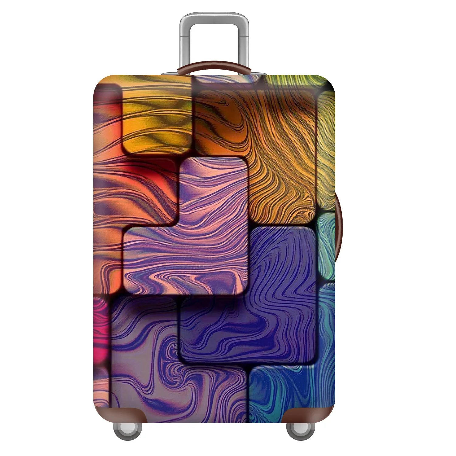 Custom Printed Polyester Elastic Luggage Cover Fashionable Travel Protective Spandex Suitcase Protector