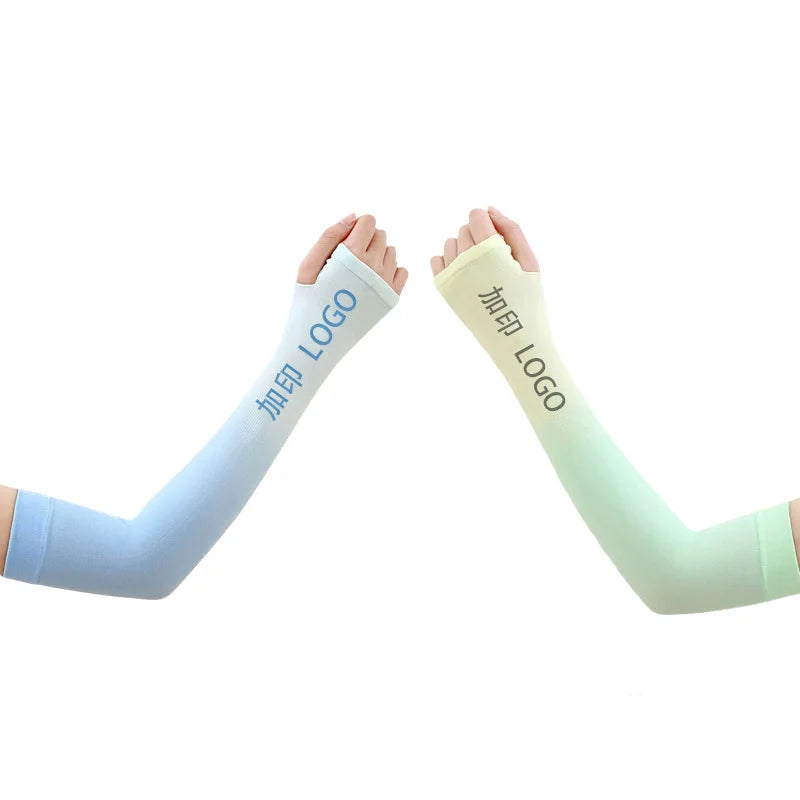 Custom Brand Logo Cycling Arm Sleeves Cool Sun Protection Sets with Anti-UV Feature