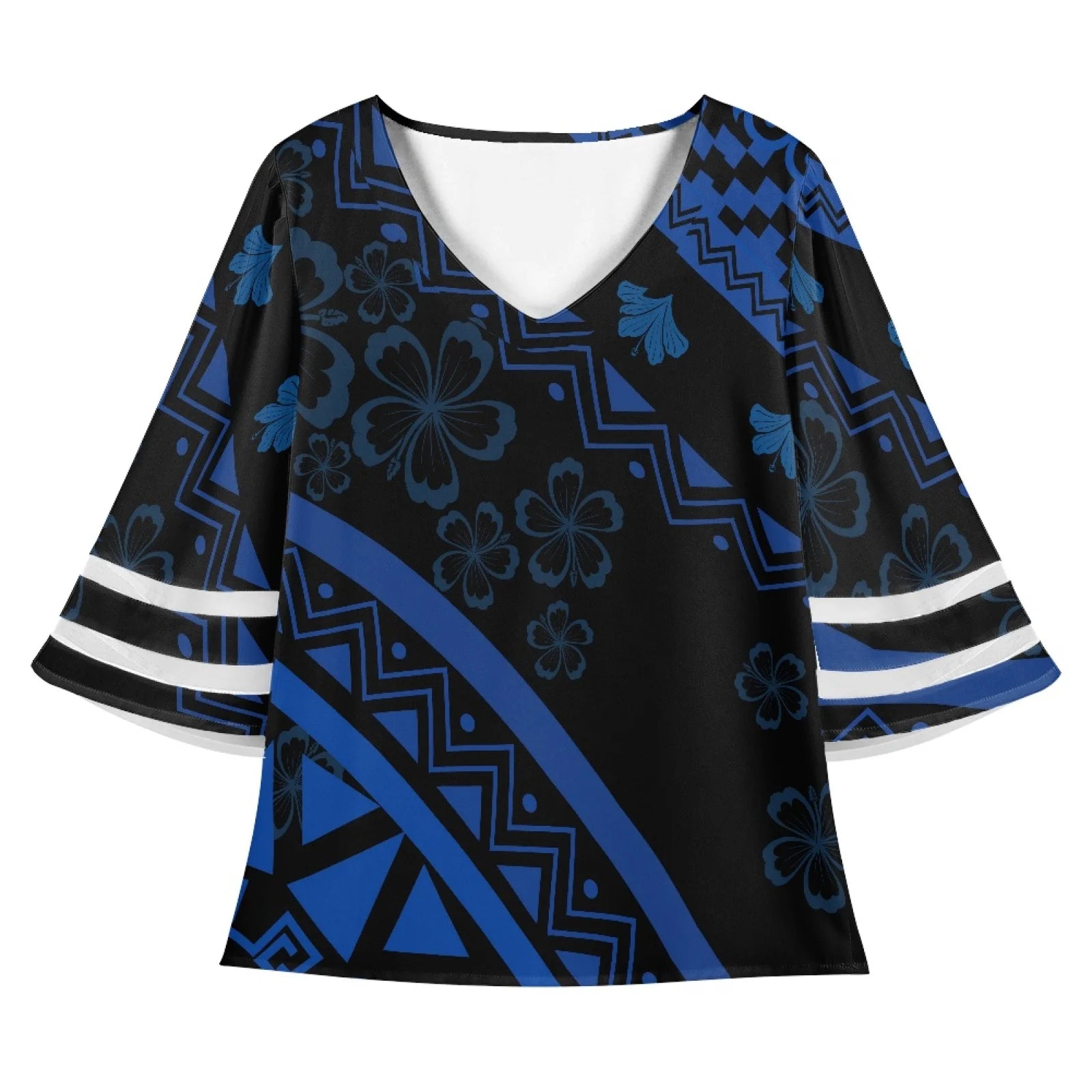 Wholesale Chiffon Shirts Polynesian Samoan Tribal Hawaiian Ladies Comfortable Tops Luxury Blouse Designs Custom Women Clothing