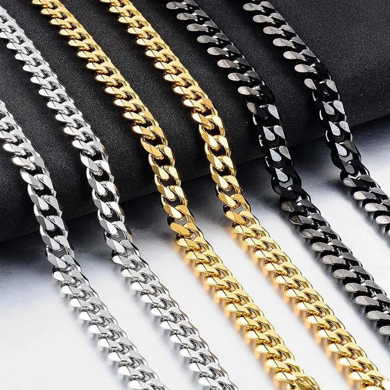 Punk Wholesale Necklaces Stainless Steel Gold Fashion Jewelry Sets Large Inventory Can Be Customized Material Size