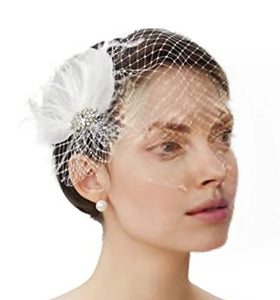 Retro Bridal Head Flower Veil Headdress Fascinator for Horse Racing Festival Stage Performance Women Hair Accessories
