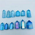 Wholesale Natural Aura Blue Crystal Point Wand Aura Quartz Tower for Decoration