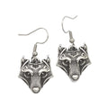 Vintage Stainless Steel Earrings Jewelry Scandinavian North Viking Wolf Earrings Drop Earrings