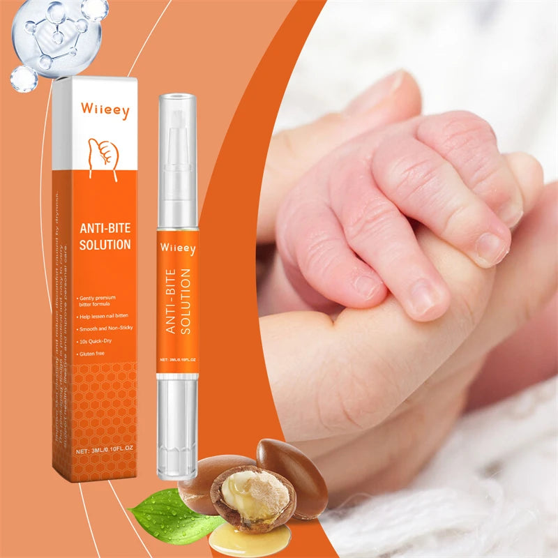 Wiieey 3ml Anti Bite Solution Nail Strengthening Biting Cracking Preventing Nail Bitter Stop Pen