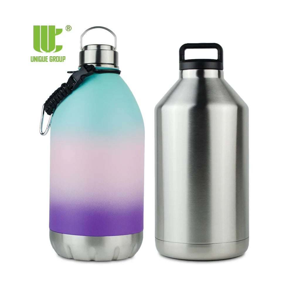 Minimalist Double Wall Stainless Steel Vacuum Flask 18/8 Food Grade Thermos with Lids for Water Storage