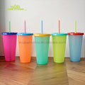 2025 2026 China Manufacturer Custom Design and Pack Plastic 24 oz Reusable Changing Color Tumbler Cups for Party
