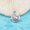 C030087 Sterling Silver Freshwater Pearl Cage Pendant Necklace Jewelry Locket for Pearl Party