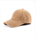 Custom logo Winter Fuzzy Baseball Caps Fluffy Teddy Fleece Faux Lamb Wool Baseball Hat for Women Men
