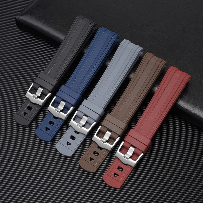 YUNSE New Style Premium Curved End Silicone TPU Watch Bands Waterproof Rubber Strap for Omeg X Swatsh Moon Watch