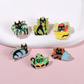 22 Styles Cats Brooch Custom Design Cute Funny Cats in the Plant Cartoon Metal Lapel Pin Badge