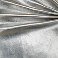 PFAS FREE Manufacturer Silvery Metallic Matte Faux Leather Fabric Rayon Backing Waterproof PU Leather for Clothing Jackets