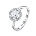 Isunni Luxury Big CZ Diamond S925 Sterling Silver Rhodium Plated Jewelry Wedding Rings for Women