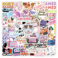 64Pcs Cozy Gamer Theme Fashion Graffiti Stickers for Game Console Pad Decor Gaming Console Sticker