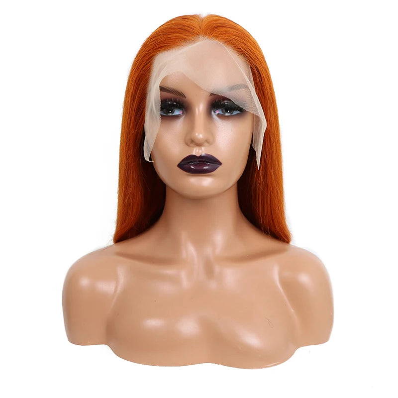 Lace Front Short Bob Wig Indian #350 13X4 Straight Lace Transparent Frontal Wigs Human Hair for Black Woman