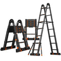 Aluminum Telescopic Ladder Type a Portable Folding Ladder for Outdoor Work Home Use with Balance Barladder Rack