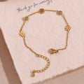 Spring 2025 Fashion Flower Zircon Bracelet Water Proof Jewelry Gold Plated Stainless Steel Bracelet