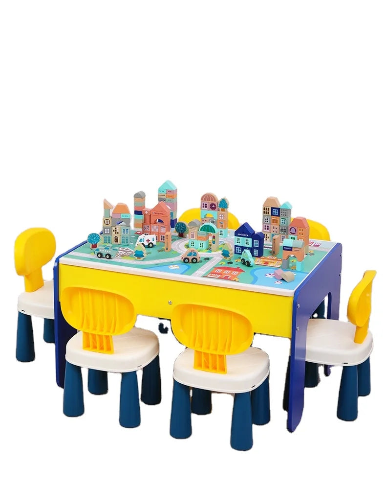 Kids Activity 5-in-1 Building Block Table Water Table Craft Table With 4 Storage