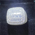 Men's & Women's Fine Jewelry De Hiphop 925 Sterling Silver Iced out Square VVS Moissanite Diamond Ring with GRA Certificate