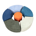 Crawling and Sliding Kids Play Couch Play Building Blocks With 6 Pillows Children Sofa Leather Cover Washable