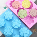 Wholesale Silicone 6 Holes Flower Rose Cake Ice Cream Chocolate Mold Soap 3D Cupcake Bakeware Baking Dish Cake Pan Muffin Mould
