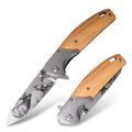 Keensun CL0655 Wooden Handle Folding Pocket Knife for Survival Knife Steel Quick-change Aluminum