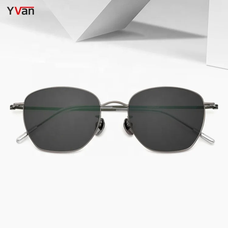 Titanium Light Weight Polygon Eye Shade Sunglasses Man Customisable Sun Glasses Gafas De Titanio Para Hombres