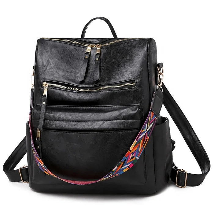 Hot Sale Fashion Backpack for Ladies Leather Waterproof Vintage Backpack for Teen Girls Cross-body Shoulder Bag MegaBDM