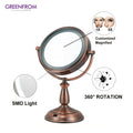 7 Inches Modern Custom Portable Magnifying Metal Tabletop Vanity Makeup Table Mirror 360 Rotate Touch Screen Vanity Mirror