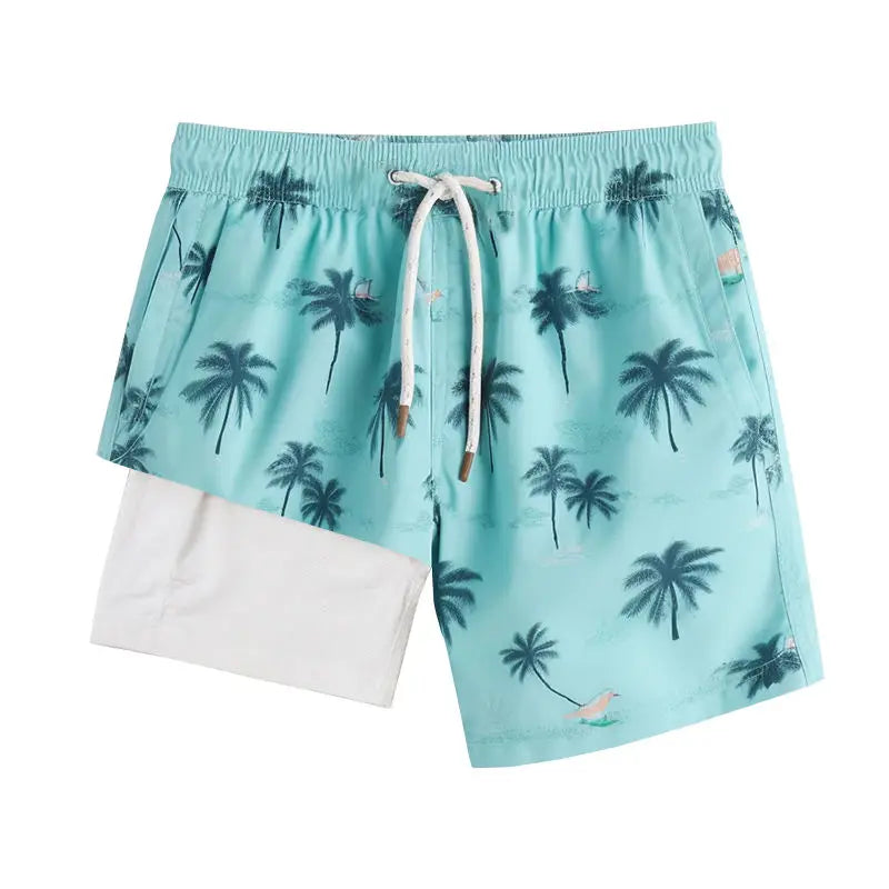 Mens Swimsuit Quick Dry Beach Wear Printed Fabric Hot Boys Cool Board Shorts Swim Trunks
