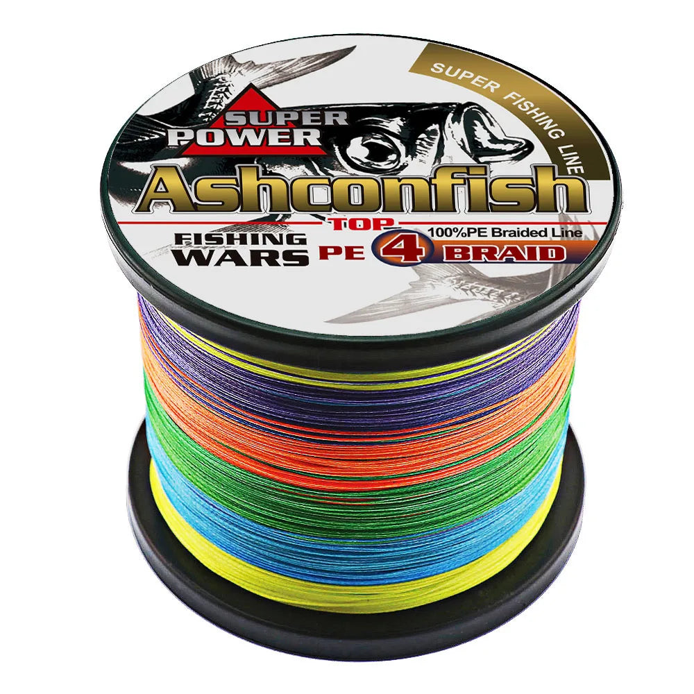 Ashconfish 4 Strands 1000m Multifilament Fishing Line 2-120lbs Excellent PE Braided Wire Floating Line for Stream Lake River