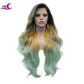 Celebritywig Long Silky Straight Root Color Heat Resistant Fiber Synthetic Lace Front Wig for Cosplay