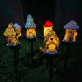 Outdoor Waterproof Resin Solar Mushroom Cartoon House Light for Lawn Pathway Gardencourtyardterracepassageway