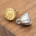 Dainty 18K Gold Plated Stainless Steel Lotus Seed Pod Receptacle Charm Pendant Anti Tarnish Fashion Jewelry for Men and Women