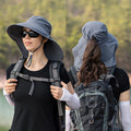 Outdoor Sunscreen Sun UV Protection Wide Brim Cap Fast Dry Hiking Fishing Neck Flap Fisherman Bucket Hat for Women